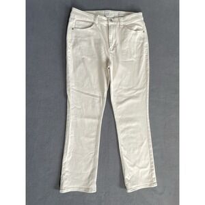 J Jill Denim Ankle Demi Boot Cut Jeans Womens Sz8 Ivory White 29x26